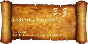 Bodiczky Zdenkó névjegykártya